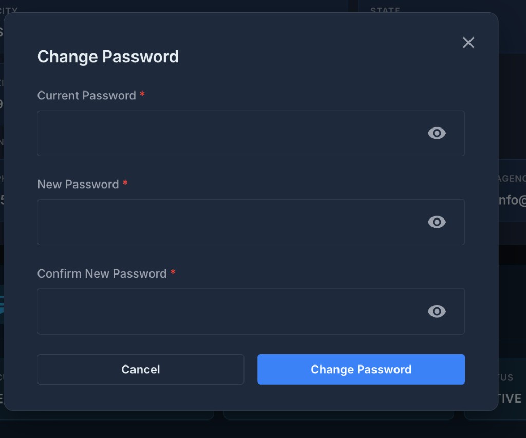 Change Password Modal