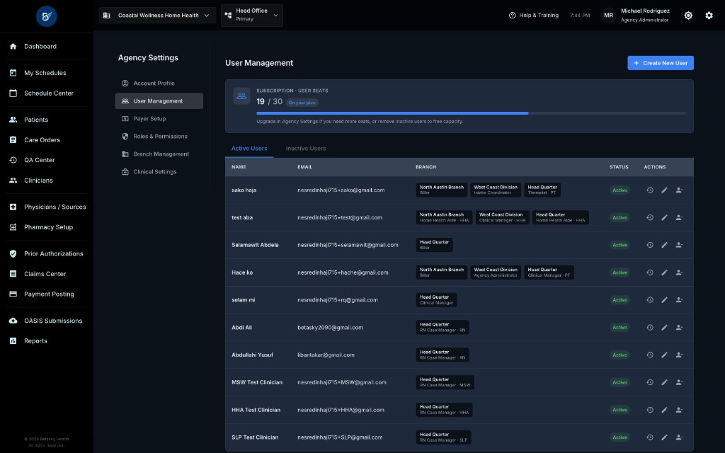 User Management Page