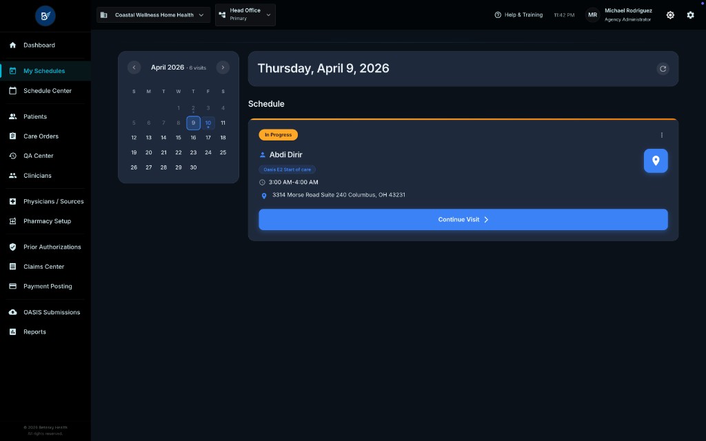 My Schedules Sidebar