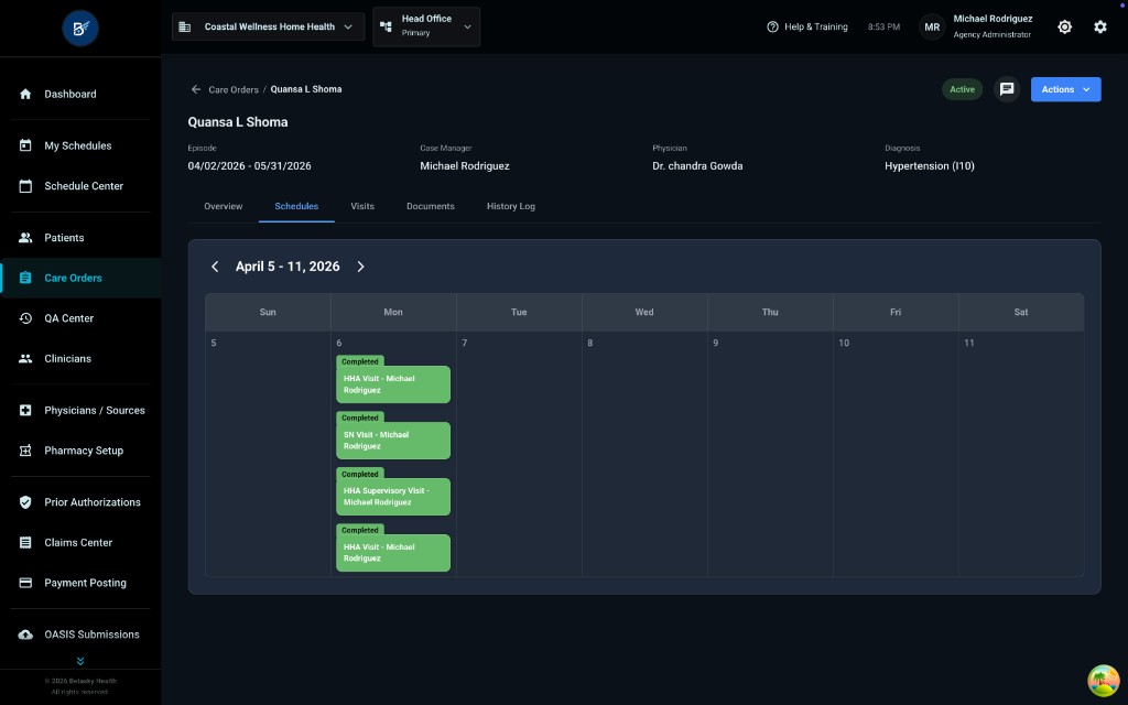Schedules Calendar View