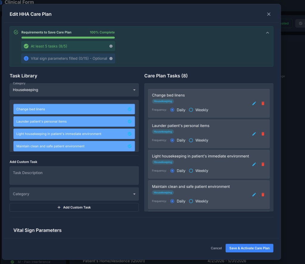 Create Care Plan Modal
