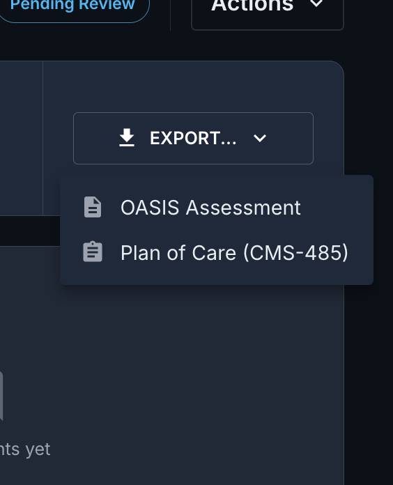 Export Dropdown