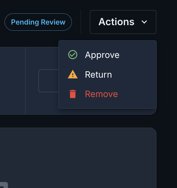 Actions Dropdown