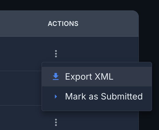 Actions Dropdown