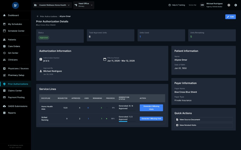 PA Details - Approved Status