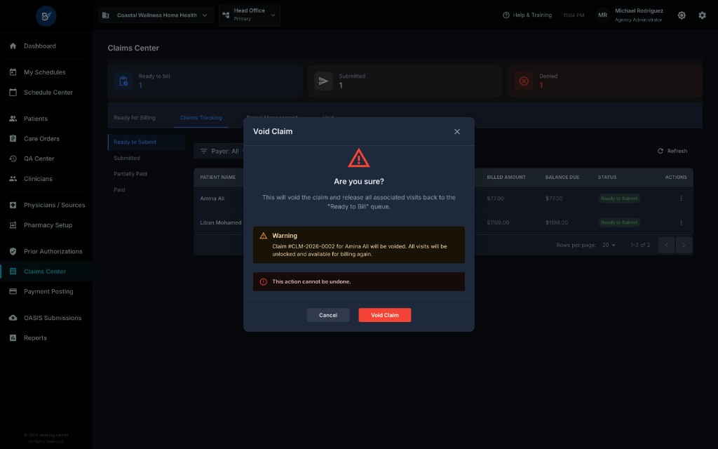 Void Claim Modal