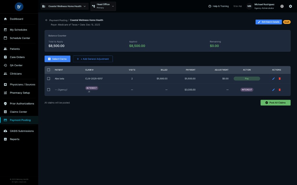 Batch Detail with Claims