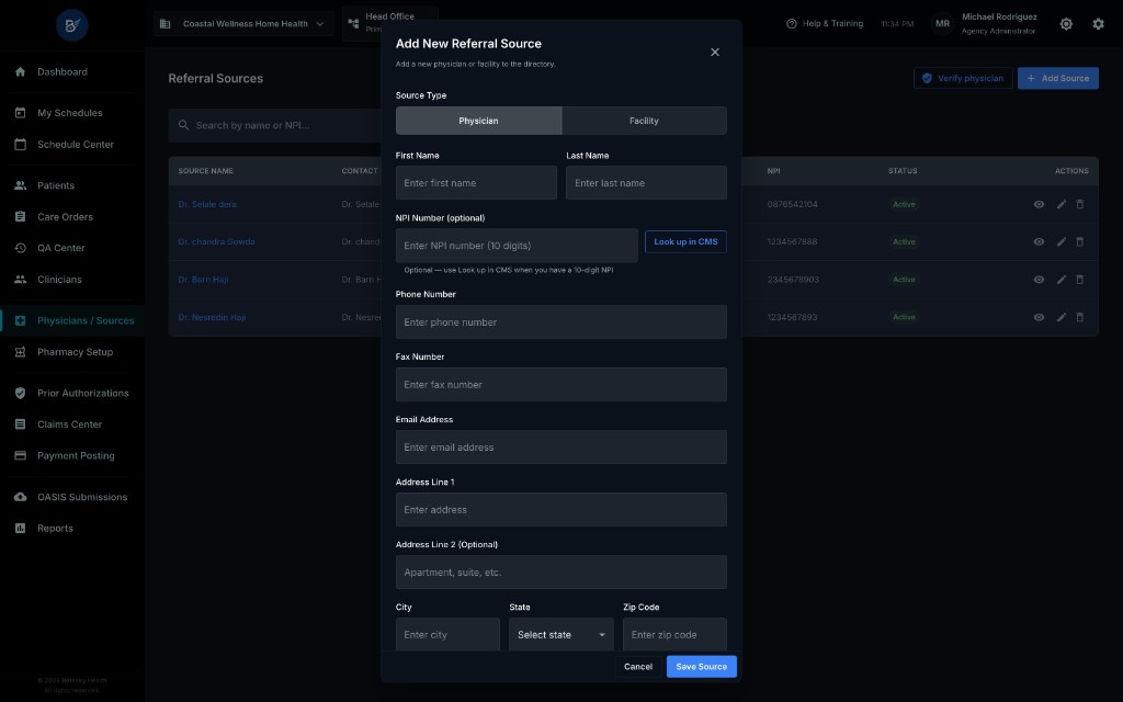 Add Physician Modal